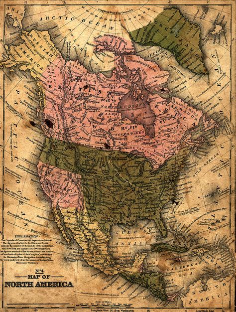 Old North America Map Photograph by Belterz - Fine Art America