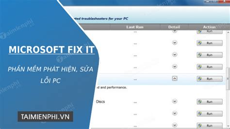 Download Microsoft Fix It cho PC - Sửa chữa các vấn đề trên PC -taimie