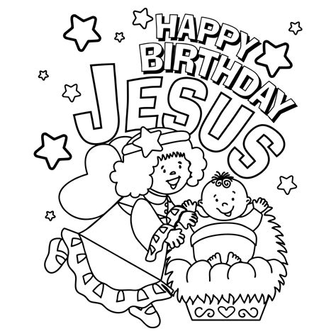 Gambar Happy Birthday Jesus Clip Art Coloring Pages di Rebanas Rebanas