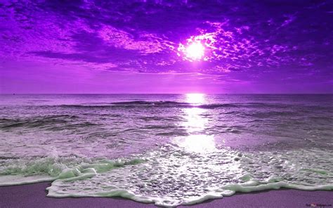 Purple Beach Sunset HD wallpaper download