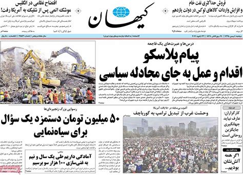 A Look at Iranian Newspaper Front Pages on January 23