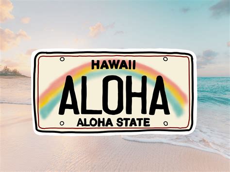 Hawaii License Plate Vinyl Decal | Hawaii Sticker | Laptop Sticker | Water Bottle Sticker | HI ...