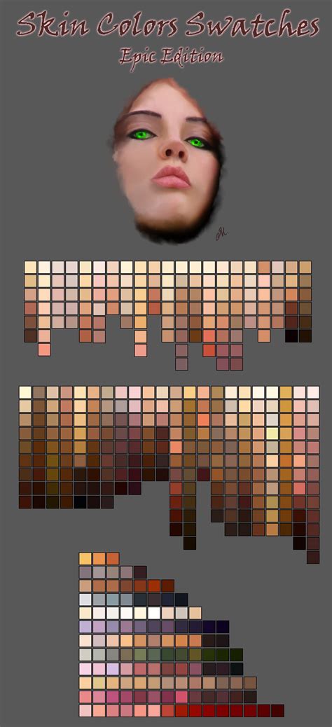 RGB Skin Tone Chart | Skin Color Swatches - Epic Edition Digital Painting Tutorials, Digital Art ...