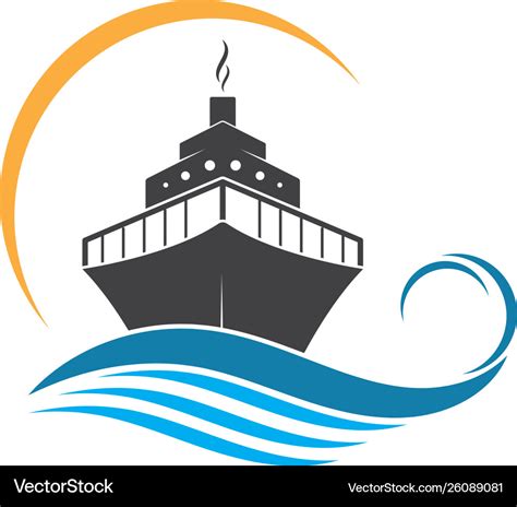 Cruise ship logo template icon Royalty Free Vector Image