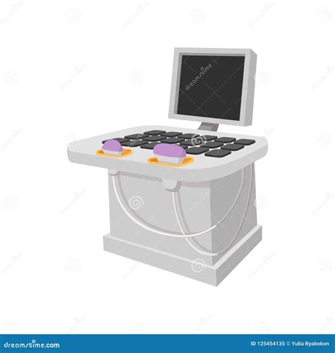 Medical Ultrasound Diagnostic Machine Cartoon Icon Stock Illustration - Illustration of hospital ...