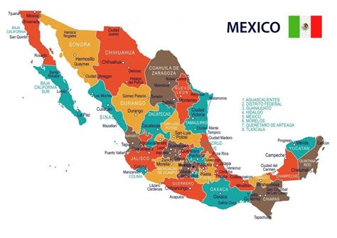 Mapa de México con nombres, República Mexicana | Descargar e Imprimir Mapas