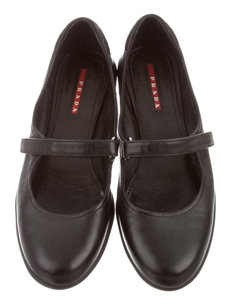 Prada Sport Leather Mary Jane Flats - Shoes - WPR34488 | The RealReal