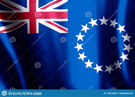 Cook Islands Colorful Waving and Closeup Flag Illustration Stock ...