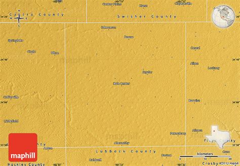 Physical Map of Hale County