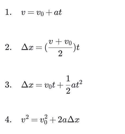 Kinematic Equations Physics Problems - Tessshebaylo