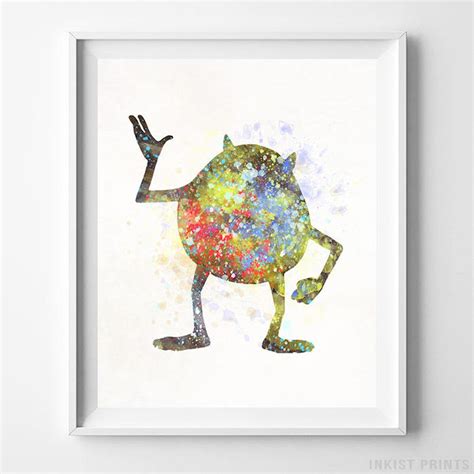 Monsters Inc Art Monsters Inc Mike Wazowski Watercolor Art | Etsy