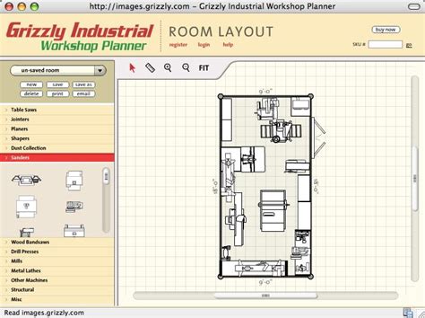 the floor plan is shown in this screenshote screengrafion from grizzly industrial