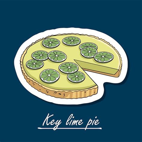 Premium Vector | Hand-drawn key lime pie.