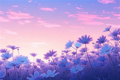 Download premium image of A colorful Daisy feild wallpaper in the morning flower purple bac… in ...