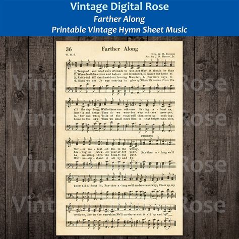 Farther Along Printable Vintage Hymn Sheet Music - Etsy