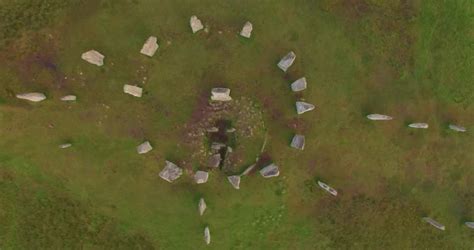 Aerial View Of The Callanish Standing Stones, Callanish, Isle Of Lewis ...