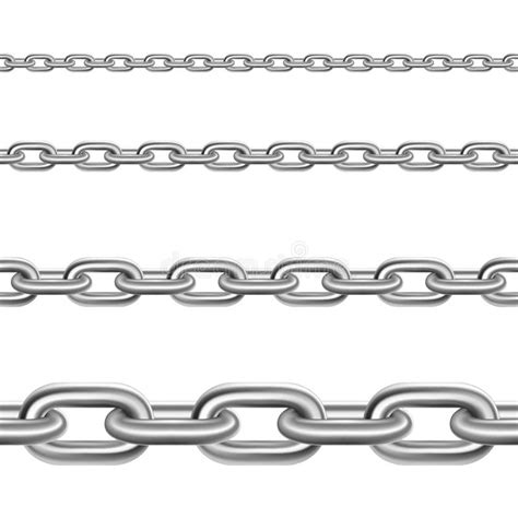 Realistic Steel Chains 2 Pieces Set Stock Vector - Illustration of ...