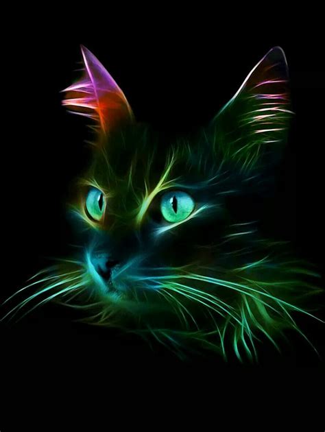 ARTWORK | Neon Cat - This would be a great pattern for scratch-off or wax-resist! | from a ...