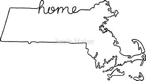 Massachusetts Home State Outline Sticker by Jamie Maher | State outline, Massachusetts tattoo ...