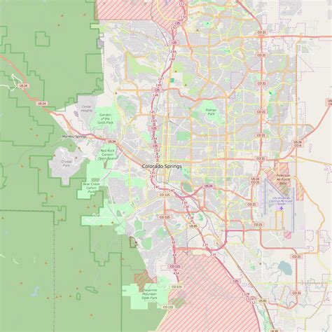 Detailed Editable Vector Map of Colorado Springs – Map Illustrators