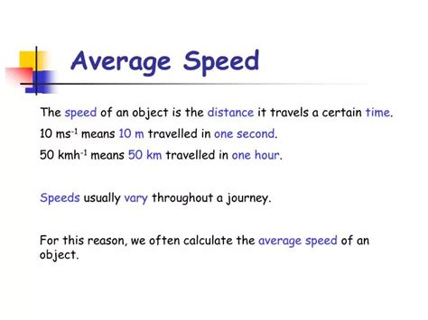 PPT - Average Speed PowerPoint Presentation, free download - ID:5230143