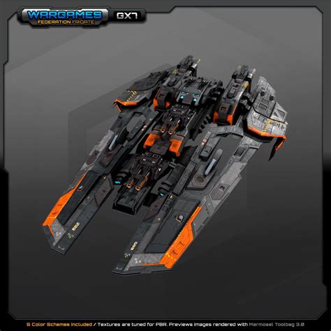 FEDERATION Frigate GX7 | 3D model | Space ship concept art, Spaceship design, Starship design