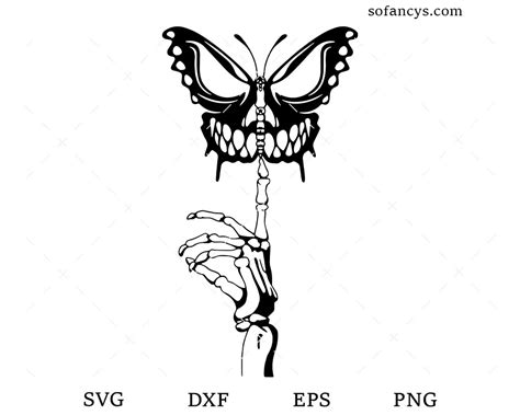 Butterfly Skull SVG DXF EPS PNG Cut Files