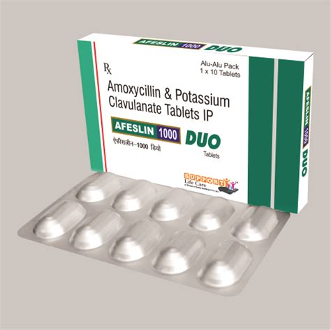 Amoxycillin & Clavulanic Acid Tablets | AFESLIN 1000 DUO