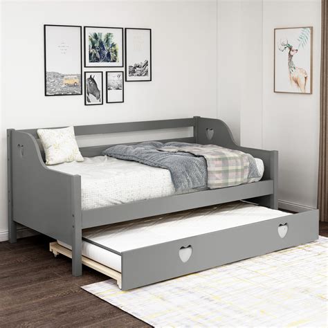 Harper&Bright Designs Solid Wood Twin Daybed with Trundle, Multiple Colors - Walmart.com