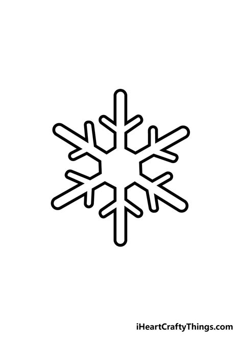 Snowflake Drawing - How To Draw A Snowflake Step By Step!