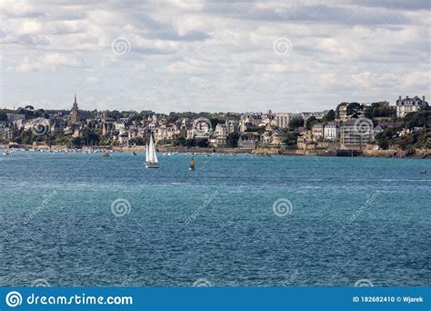 View from the Ramparts at Marina and the Town of Dinard. Saint Malo ...