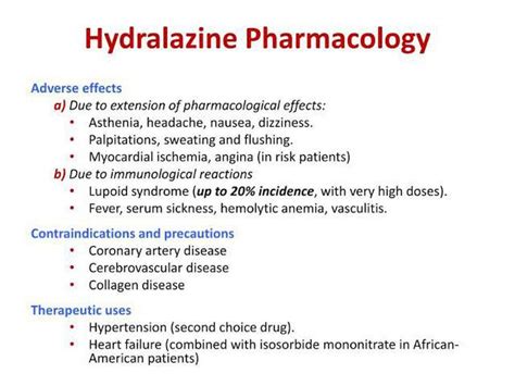 adverse effects of hydralazine - MEDizzy