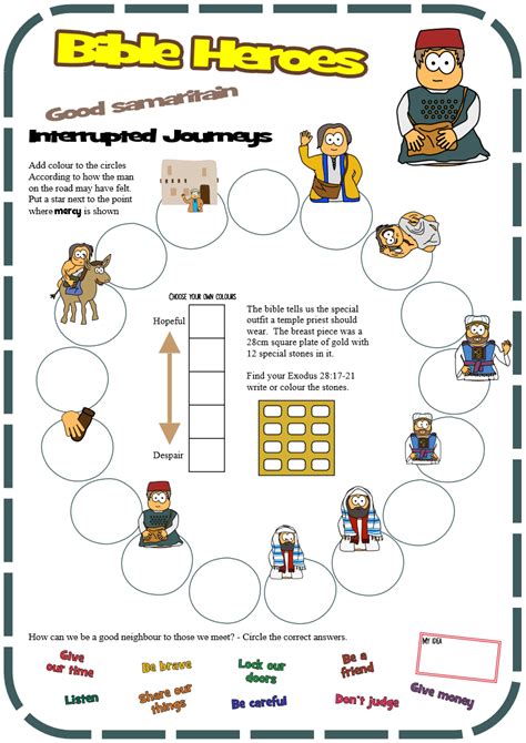 Good Samaritan parable worksheet 2nd Grade Math Worksheets, Fractions Worksheets, Printable ...