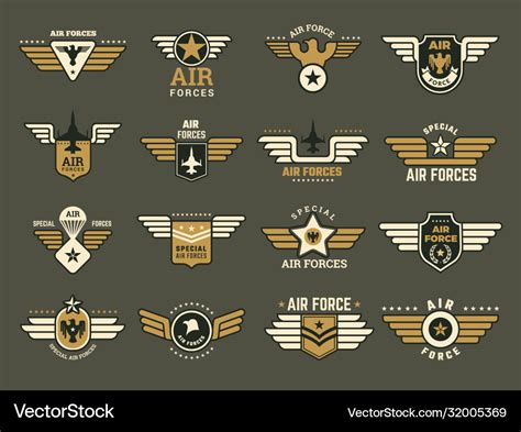 Army badges air special forces emblems Royalty Free Vector