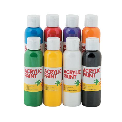 Acrylic Paint Set- 4Oz - Basic Supplies - 8 Pieces - Walmart.com ...