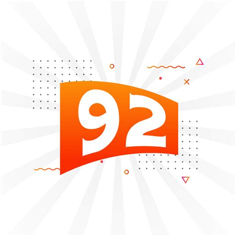 92 number vector font alphabet. Number 92 with decorative element stock ...