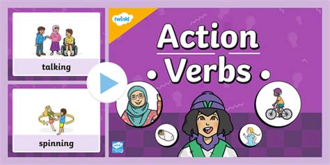 Action Verbs Display PowerPoint - Twinkl