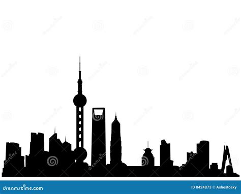 Shanghai Skyline Silhouette Stock Photos - Image: 8424873