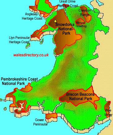 √ National Parks Wales Map