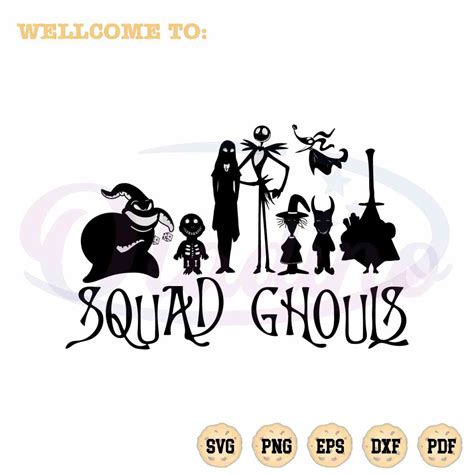 Squad Ghouls Nightmare Before Christmas SVG Silhouette Digital File