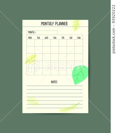 Monthly planner template minimalist planners... - Stock Illustration ...