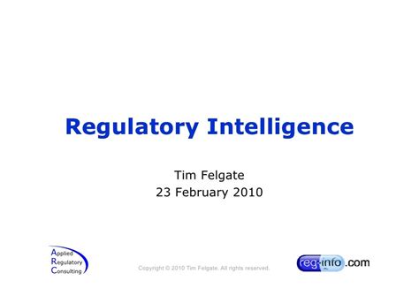 Regulatory intelligence