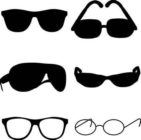 Glasses Silhouette Vector on white background 35509211 Vector Art at Vecteezy