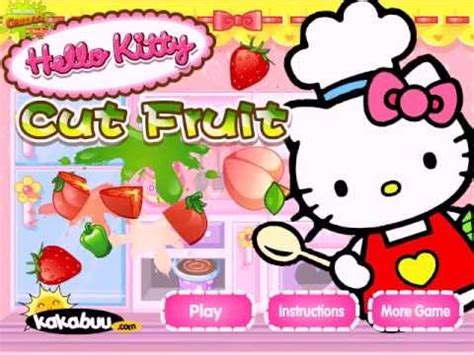 Hello Kitty Cut Fruit Cooking in the Kitchen Game - Cooking Games - YouTube