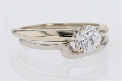 .70ct Round Cut Diamond Solitaire Wedding Set Rings 18k White Gold Size ...