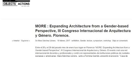 MORE : Expanding Architecture from a Gender-based Perspective - Faculty ...