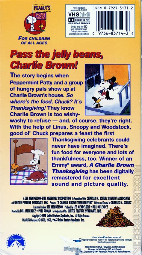 A Charlie Brown Thanksgiving | VHSCollector.com