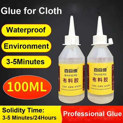 100ML Waterproof Clear Textile Fabric Liquid Super Glue Leather Fiber Strong Clothes Epoxy ...