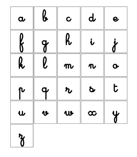 lettres minuscules écriture cursive | Lettres cursives, Cursive, Alphabet à imprimer