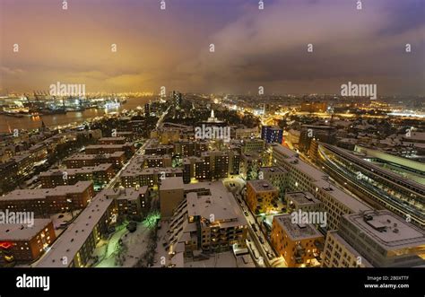 Hamburg skyline at night, Germany Stock Photo - Alamy